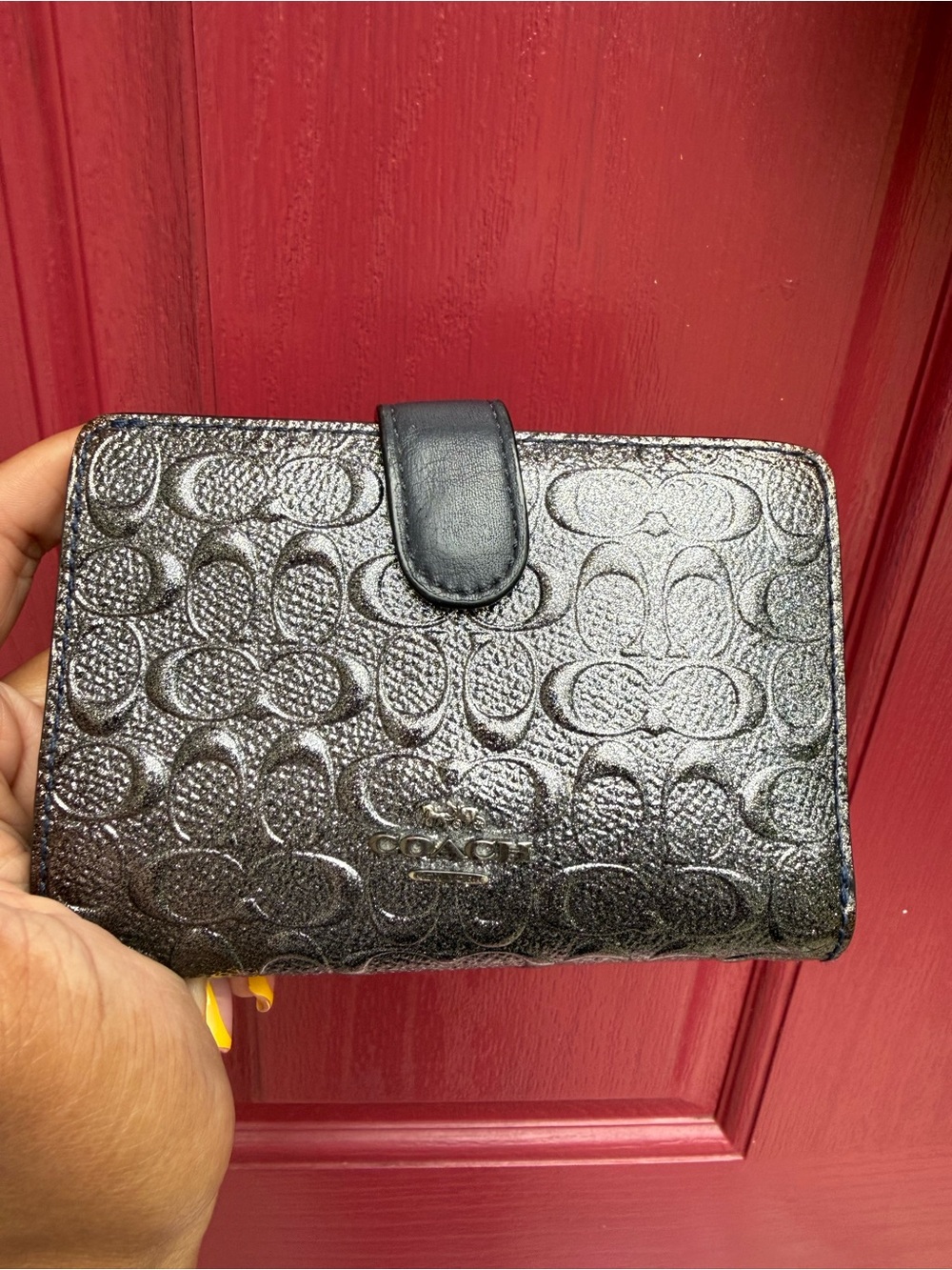 Coach Black Embossed Signature Bifold Wallet